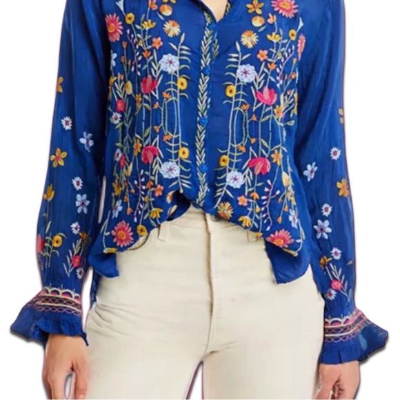 NWT Johnny Was Lolanda Embroidered Button Front Shirt - Picture 13 of 16